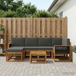 vidaXL Ensemble de canapés d'extérieur 7 Pièces Naturel et Anthracite