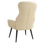 vidaXL Chaise de relaxation avec tabouret Crème Tissu
