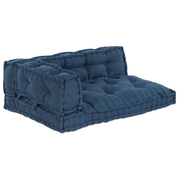 vidaXL Coussin de canapé sur palette 3 Pièces Indigo tissu