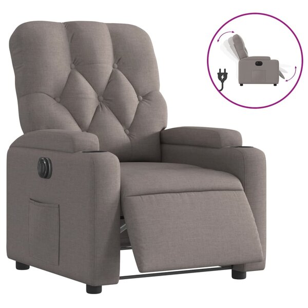 vidaXL Fauteuil inclinable électrique Taupe Tissu