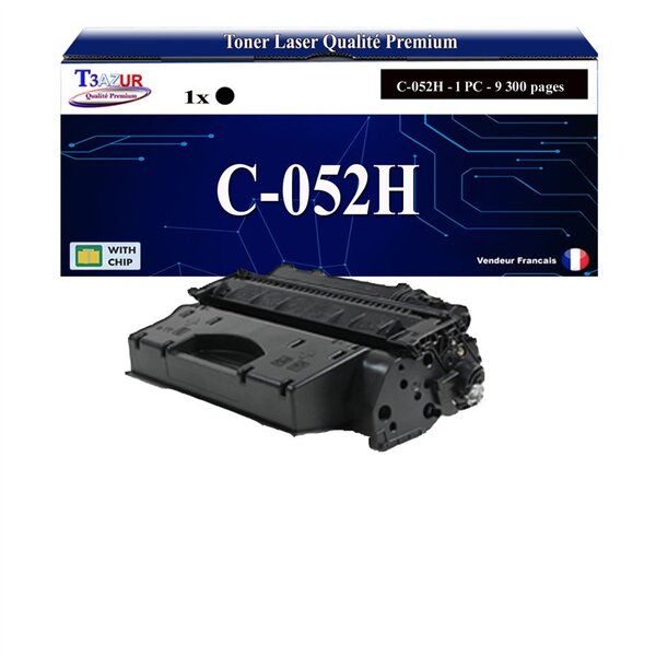 T3AZUR - Toner compatible avec Canon 052H pour Canon MF-421dw  MF-426dw  MF-428x  MF-429x Noir - 9 200p