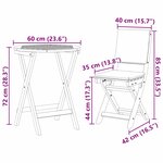 vidaXL Ensemble Bistro Pliable 3 pièces avec Coussins en Bois Massif d'Acacia