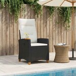 vidaXL Chaise inclinable avec plateau à thé 62 x 64 x 112 cm polyrotin