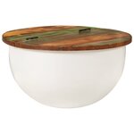 vidaXL Table basse blanc 50x27 cm bois de récupération massif