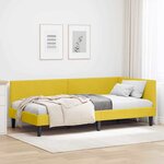 vidaXL Cadre de lit d'angle Autre avec tête de lit Jaune 90 x 200 cm