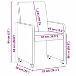 vidaXL Chaises de salle à manger 2 Pièces Gris 57 x 66 x 94 cm Faux cuir
