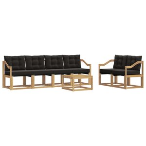 vidaXL Ensemble de canapés d'extérieur 7 pc Blanc et noir