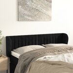 vidaXL Tête de lit avec oreilles Noir 147x23x78/88 cm Velours