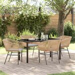 vidaXL Ensemble de salle à manger pour jardin 5 Pièces Marron Poly rotin