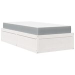 vidaXL Lit avec matelas blanc 90x190 cm bois massif de pin