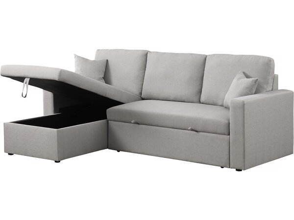 Canapé d'angle convertible/ réversible avec coffre "Alain" - 3 places - Gris clair