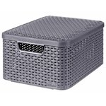 Curver Boîtes de rangement Style avec couvercle 3 Pièces M Anthracite
