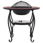 vidaXL Table de foyer mosaïque Terre cuite et blanc 68 cm Céramique