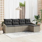 vidaXL Ensemble de salle à manger pour jardin 5 Pièces Gris clair