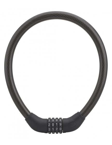 THIRARD - Antivol à combinaison Twisty  4 chiffres  câble acier  vélo  18mmx0.6m  noir - THIRARD