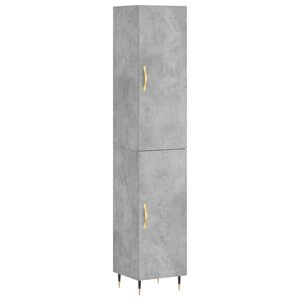 vidaXL Buffet haut Gris béton 34 5x34x180 cm Bois d'ingénierie