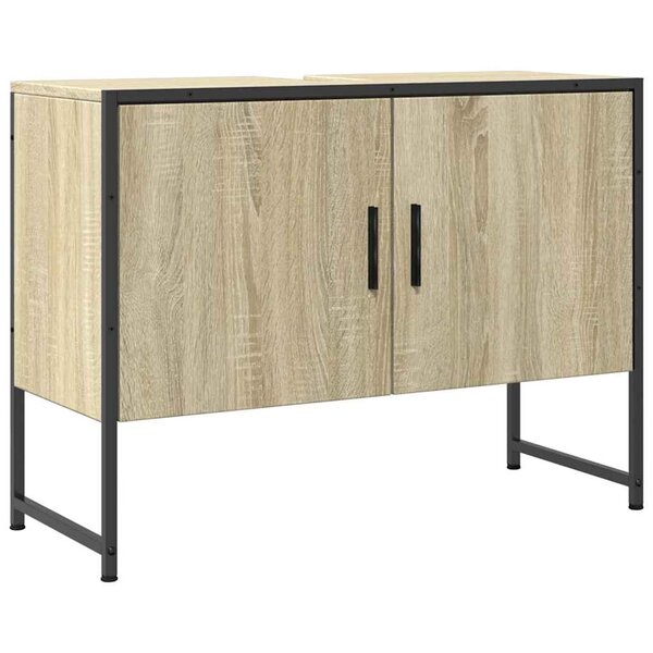 vidaXL Armoire lavabo de salle de bain chêne sonoma bois d'ingénierie
