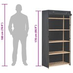 vidaXL Garde-robe Gris 79 x 40 x 170 cm Tissu