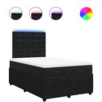vidaXL Sommier à lattes de lit avec matelas Noir 120x200 cm Velours