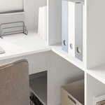 vidaXL Bureau d'angle Blanc 101.5 x 149.5 x 149.5 cm Bois d'ingénierie