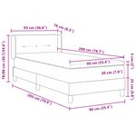 Lit à ressort vidaXL avec matelas gris clair 90x200 cm en tissu