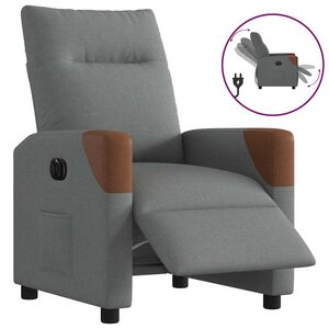 vidaXL Fauteuil inclinable électrique Gris foncé Tissu