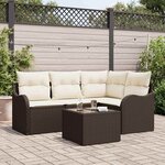 vidaXL Ensemble de canapé de jardin avec coussin 5 Pièces Gris Poly rotin