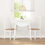 vidaXL Chaises à manger coussins 2 Pièces blanc bois massif caoutchouc