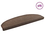 vidaXL Tapis d'escalier auto-adhésifs 15 Pièces Marron café