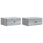 vidaXL Cabinet de chevet mural 2 Pièces Sonoma gris 49 x 34 5 x 20 cm
