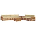 vidaXL Ensemble de canapés d'extérieur 8 pc Naturel et Beige
