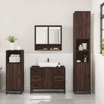 vidaXL Ensemble de meubles de salle de bain 3 Pièces Chêne marron