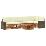 vidaXL Ensemble de canapé d'angle avec coussin 7 Pièces Naturel et Crème