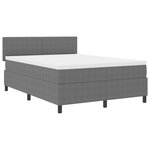vidaXL Lit à ressorts avec Matelas & Lumière LED Gris 160x200 cm Tissu en velours côtelé