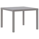 vidaXL Table de Jardin Gris clair 100x100x73 cm Poly Rattan