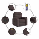 vidaXL Fauteuil de massage inclinable Marron foncé Tissu