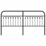 vidaXL Tête de lit métal noir 180 cm