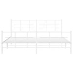 vidaXL Cadre de lit métal sans matelas et pied de lit blanc 183x213 cm