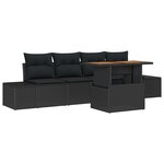 vidaXL Ensemble de salle à manger pour jardin 5 Pièces Noir et Marron