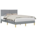 vidaXL Cadre de lit avec tête de lit Gris clair 140 x 190 cm Tissu