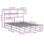 vidaXL Lit bibliothèque sans matelas cire marron 120x190cm bois massif