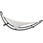vidaXL Chaise longue à bascule avec roues Acier et textilène Crème