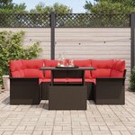 vidaXL Ensemble de canapé de jardin 7 Pièces Marron polyrotin