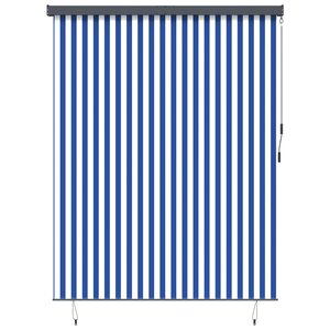 vidaXL Store enrouleur Bleu et Blanc 200 x 250 cm Tissu et Aluminium