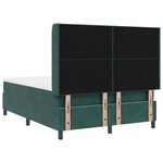 vidaXL Lit à ressorts avec matelas Vert foncé 160 x 200 cm Velours