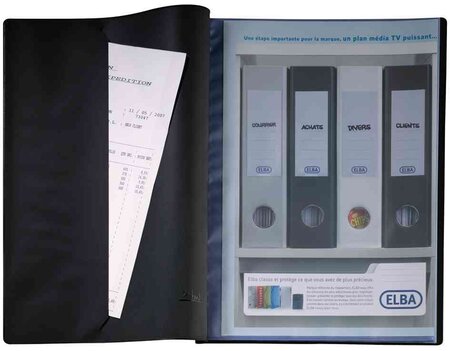 Protège documents à pochettes transparentes Le lutin - 100 pochettes / 200  vues - noir 