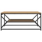 Table basse vidaXL avec étagère en chêne artisan  90x50x40 cm  en bois d'ingénierie