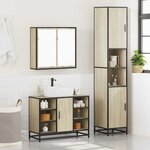 vidaXL Ensemble de meubles de salle de bain 3 Pièces chêne sonoma