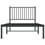 vidaXL Cadre de lit métal sans matelas avec tête de lit noir 90x190 cm