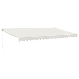 vidaXL Auvent rétractable crème 5x3 m tissu et aluminium